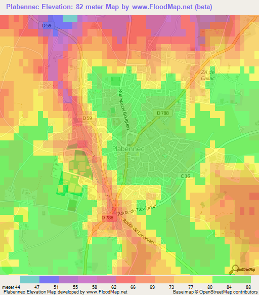 Plabennec,France Elevation Map