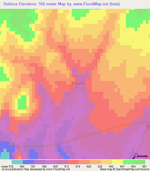 Dutluca,Turkey Elevation Map