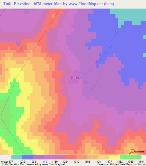 Tutlu,Turkey Elevation Map