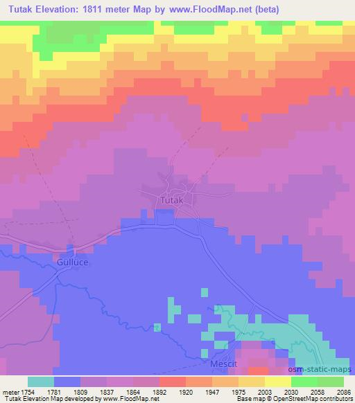 Tutak,Turkey Elevation Map