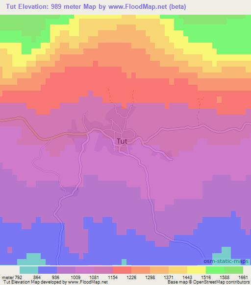 Tut,Turkey Elevation Map