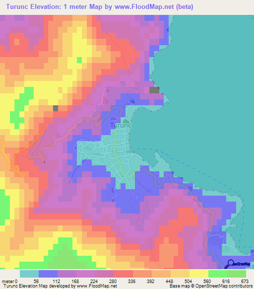 Turunc,Turkey Elevation Map