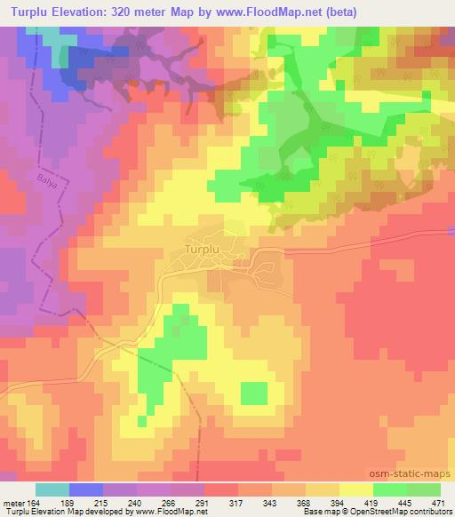 Turplu,Turkey Elevation Map