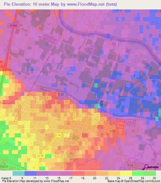 Pia,France Elevation Map