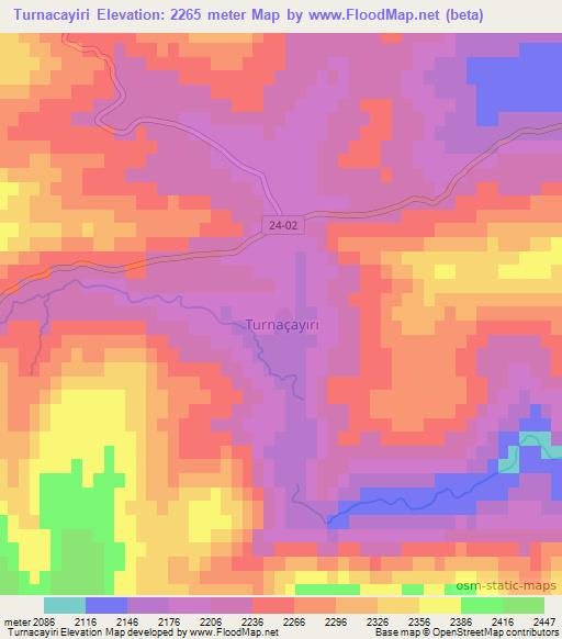 Turnacayiri,Turkey Elevation Map