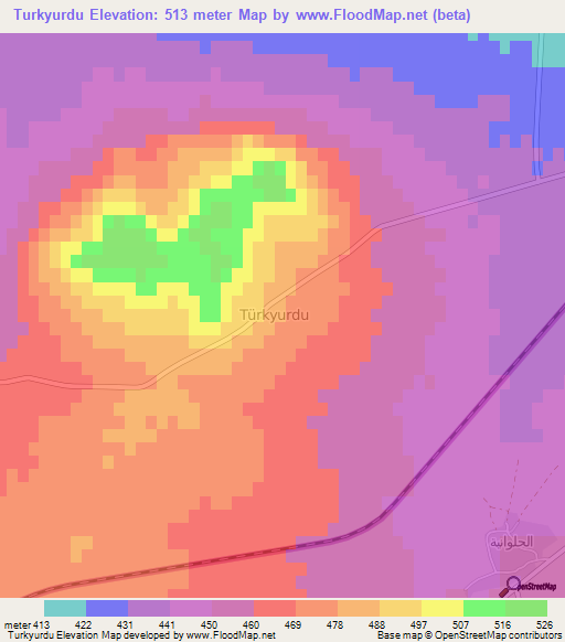 Turkyurdu,Turkey Elevation Map