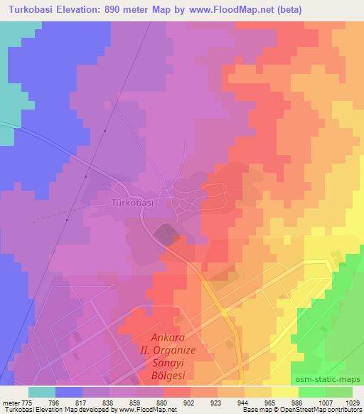 Turkobasi,Turkey Elevation Map