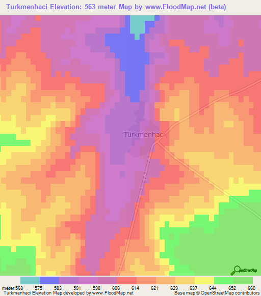 Turkmenhaci,Turkey Elevation Map