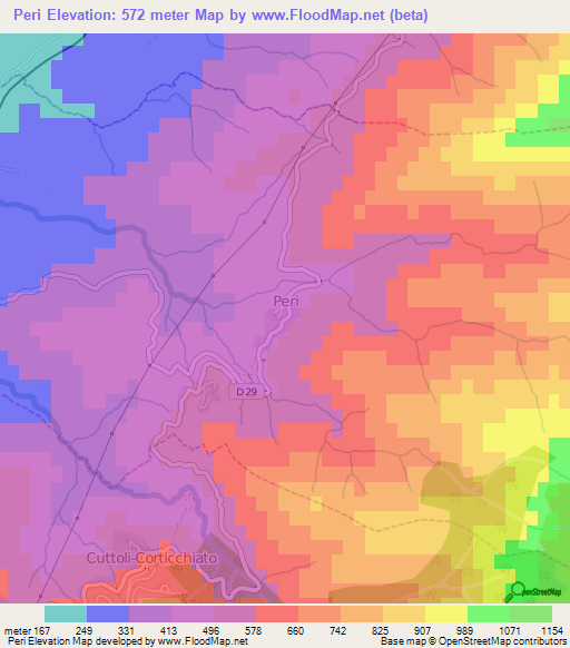 Peri,France Elevation Map