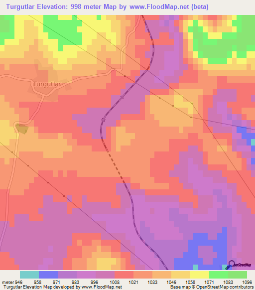 Turgutlar,Turkey Elevation Map