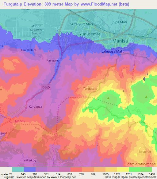 Turgutalp,Turkey Elevation Map