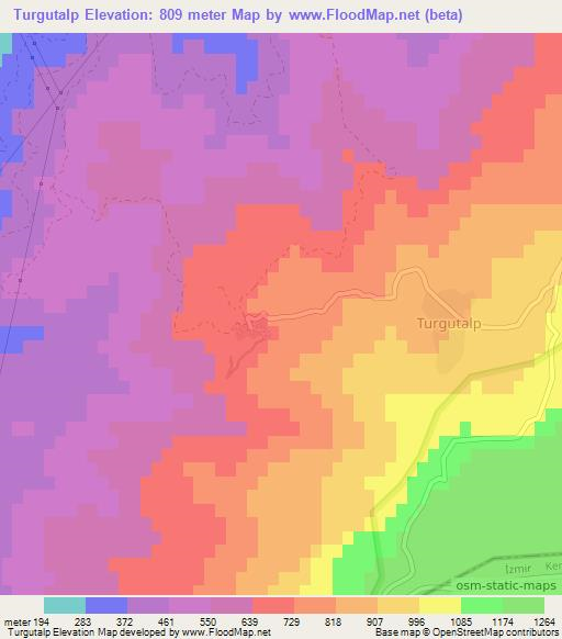 Turgutalp,Turkey Elevation Map