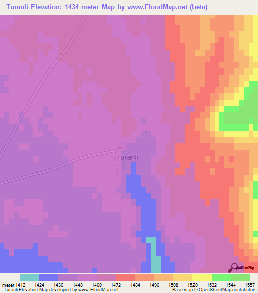 Turanli,Turkey Elevation Map