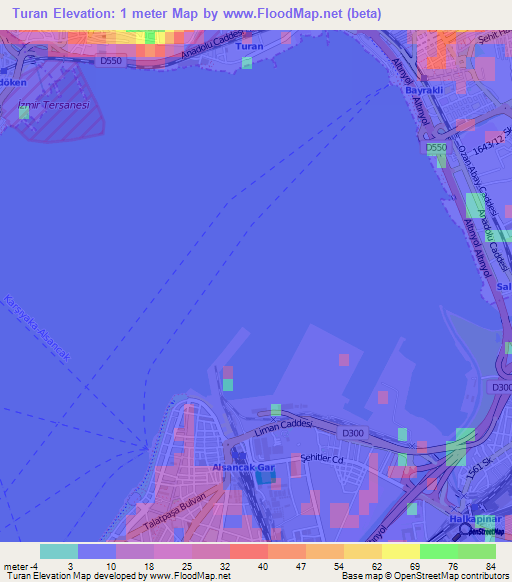 Turan,Turkey Elevation Map