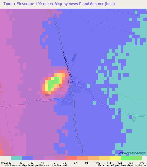 Tumlu,Turkey Elevation Map