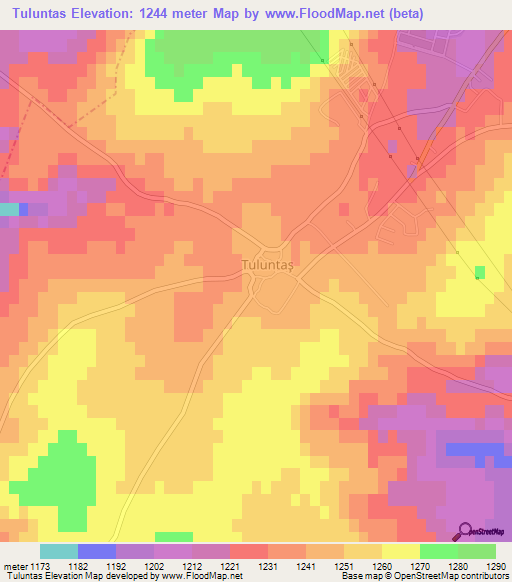 Tuluntas,Turkey Elevation Map