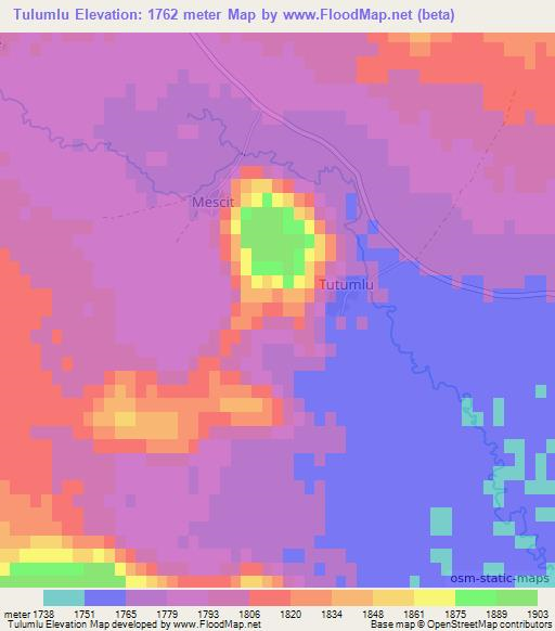 Tulumlu,Turkey Elevation Map