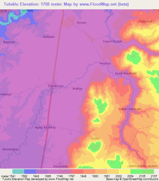 Tuluklu,Turkey Elevation Map