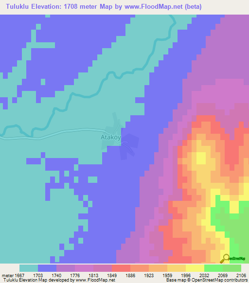 Tuluklu,Turkey Elevation Map