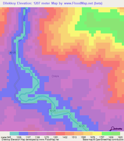 Dilekkoy,Turkey Elevation Map