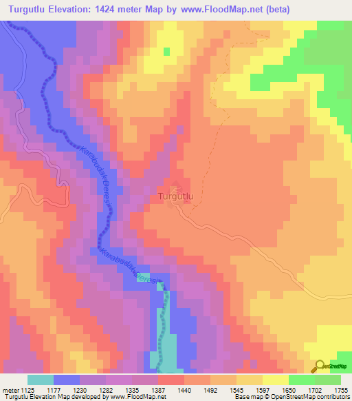 Turgutlu,Turkey Elevation Map