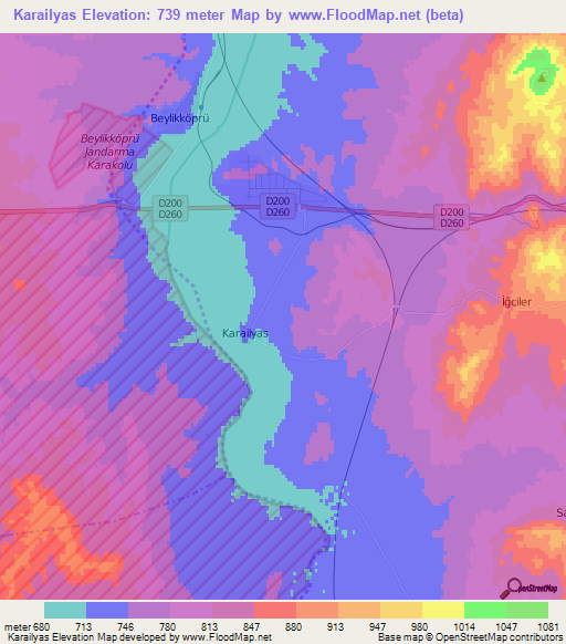 Karailyas,Turkey Elevation Map