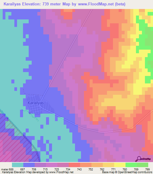 Karailyas,Turkey Elevation Map