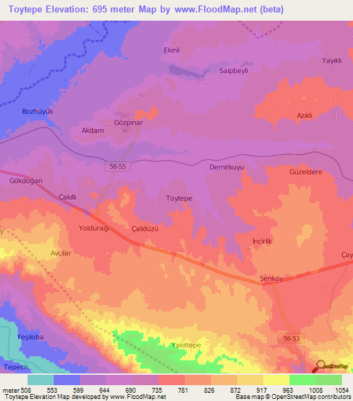 Toytepe,Turkey Elevation Map