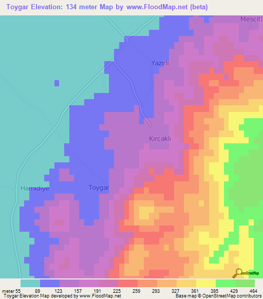 Toygar,Turkey Elevation Map