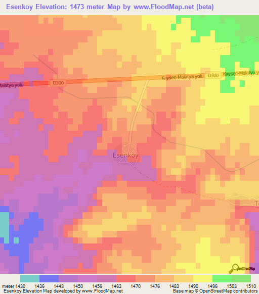 Esenkoy,Turkey Elevation Map