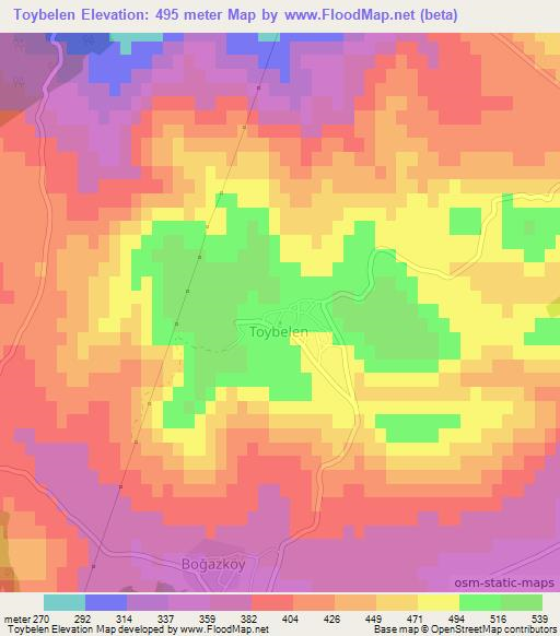 Toybelen,Turkey Elevation Map