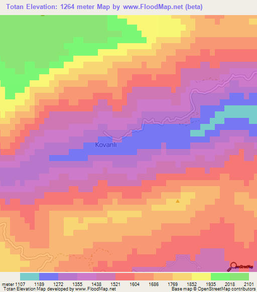 Totan,Turkey Elevation Map