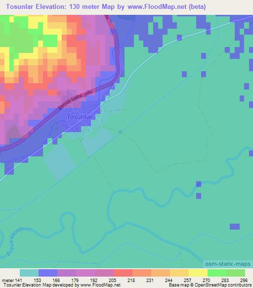 Tosunlar,Turkey Elevation Map