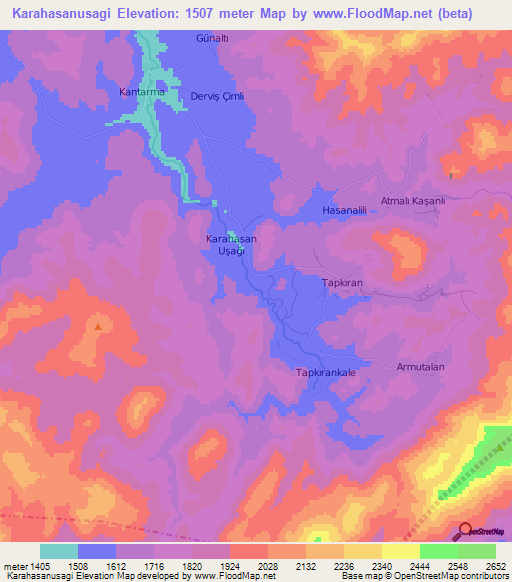 Karahasanusagi,Turkey Elevation Map