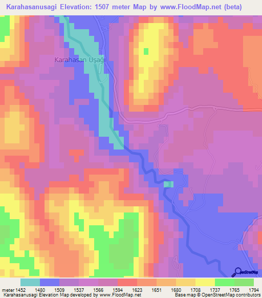 Karahasanusagi,Turkey Elevation Map