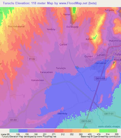 Turuclu,Turkey Elevation Map