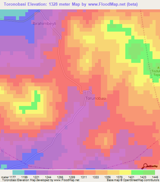 Toronobasi,Turkey Elevation Map