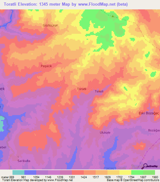 Toratli,Turkey Elevation Map