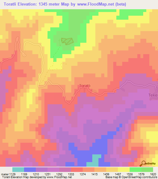 Toratli,Turkey Elevation Map