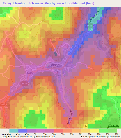 Orbey,France Elevation Map