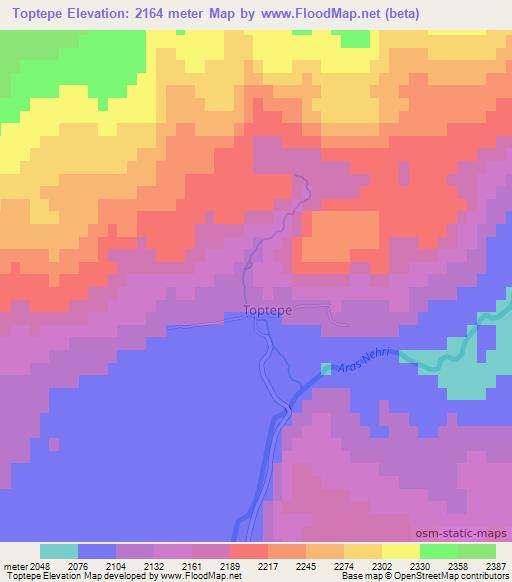 Toptepe,Turkey Elevation Map