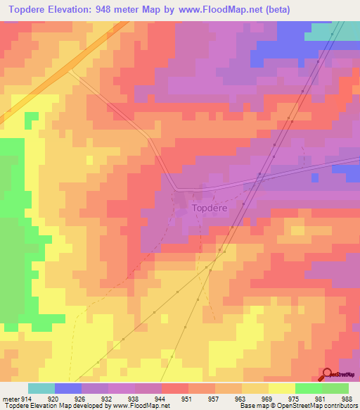 Topdere,Turkey Elevation Map