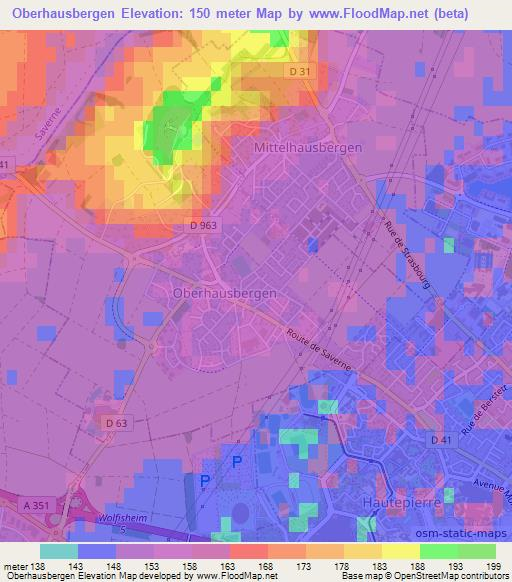 Oberhausbergen,France Elevation Map