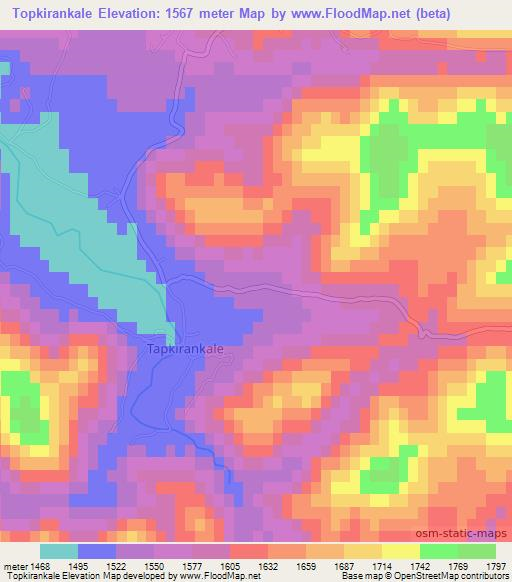 Topkirankale,Turkey Elevation Map