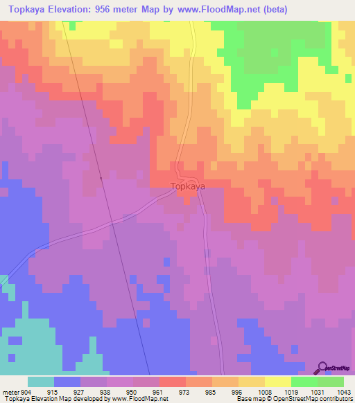 Topkaya,Turkey Elevation Map