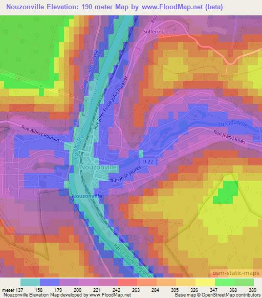 Nouzonville,France Elevation Map