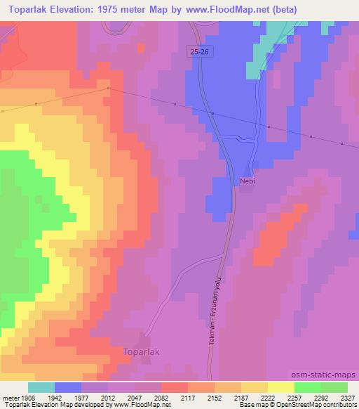 Toparlak,Turkey Elevation Map