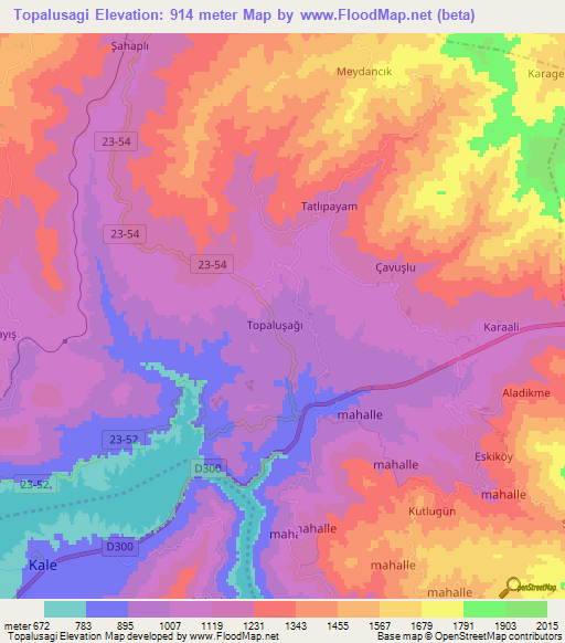 Topalusagi,Turkey Elevation Map