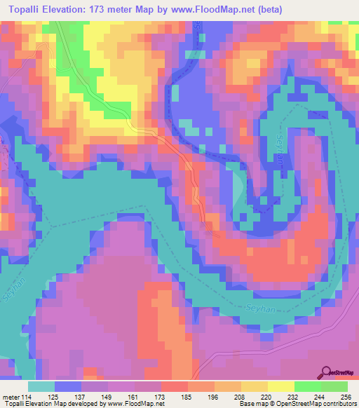 Topalli,Turkey Elevation Map