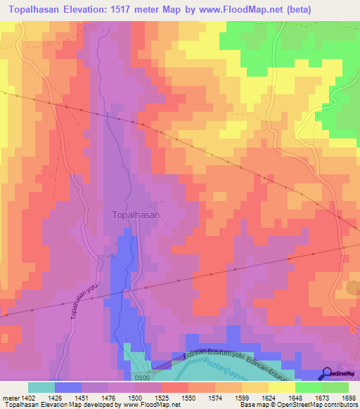 Topalhasan,Turkey Elevation Map